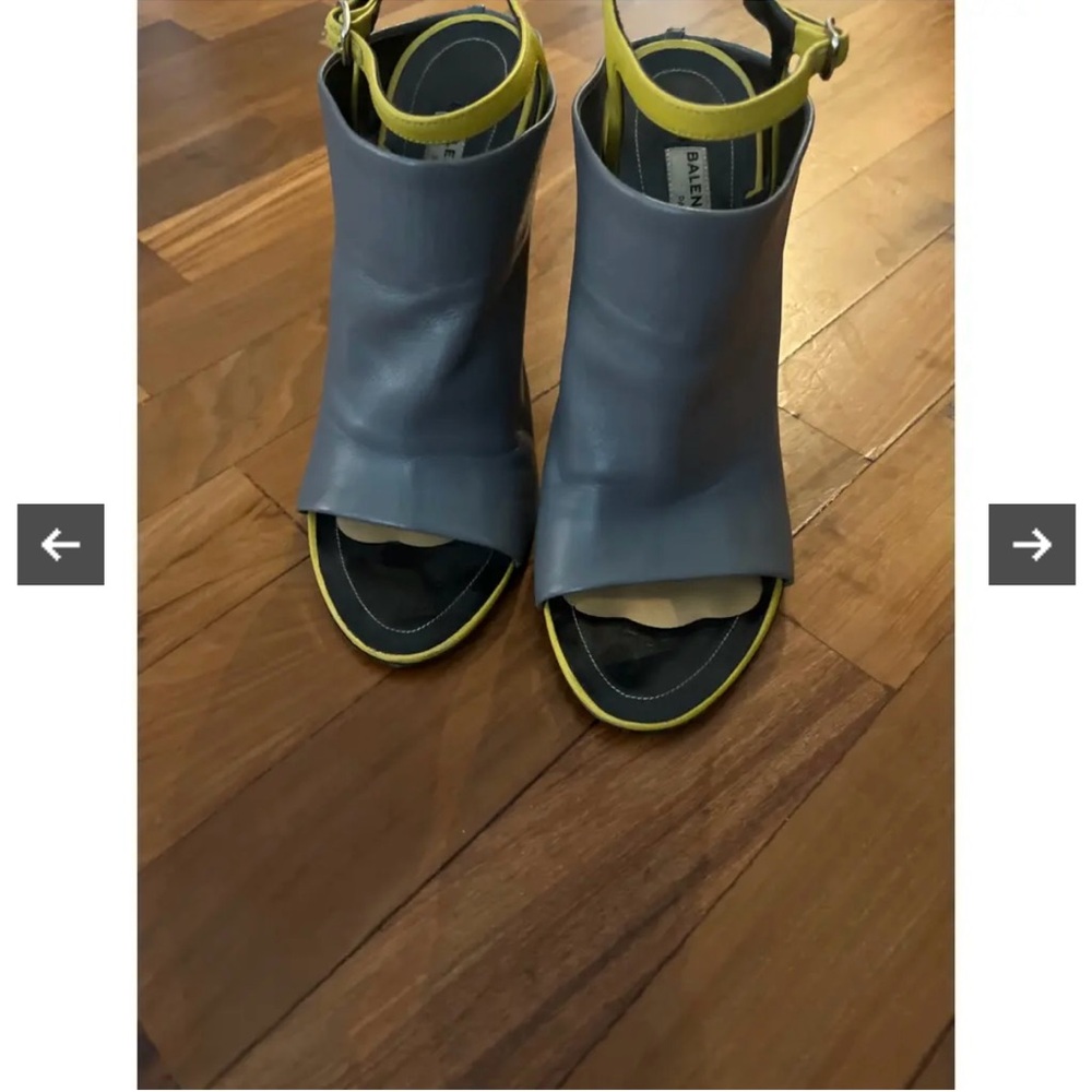 Balenciaga Heeled Boots in Blue and Yellow